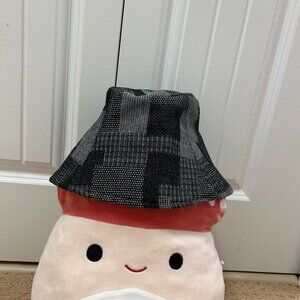 Korean Bucket Hat Black Patchwork